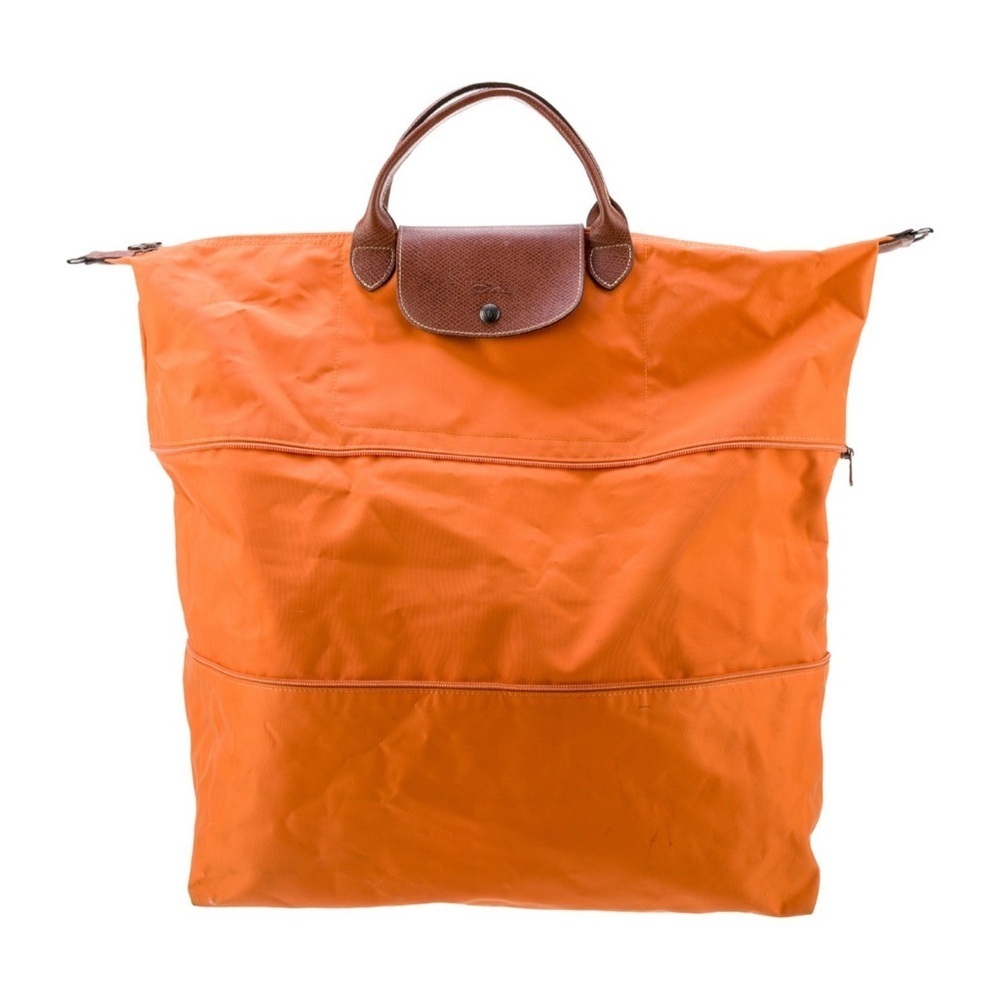 Longchamp Orange and Brown Travel Bag with Expandable Design Strap Imcluded - Picture 2 of 6